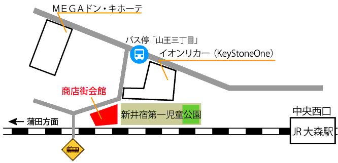 アキナイ亭への地図