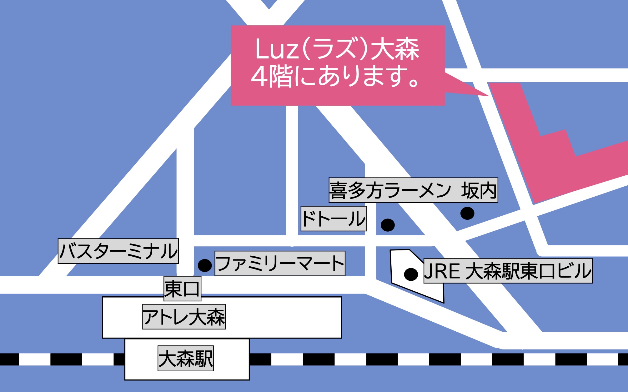 入新井集会室 大集会室への地図