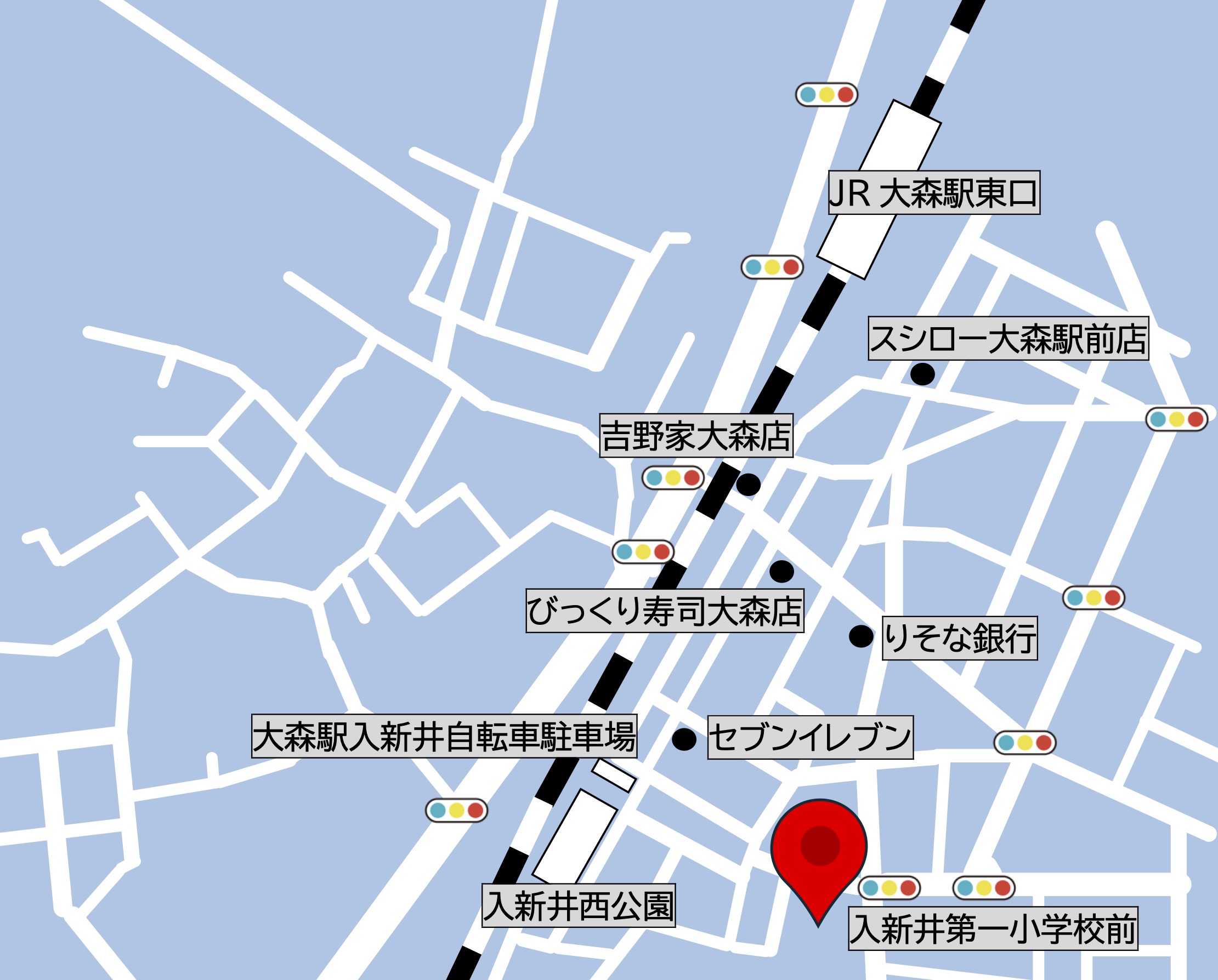 大森北四丁目複合施設 地下2階 スマイル大森 多目的室（大）＆ Zoom（Web会議システム）への地図
