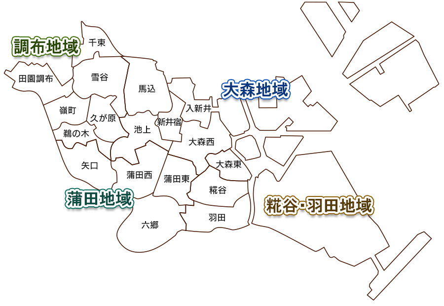 大田区の地図