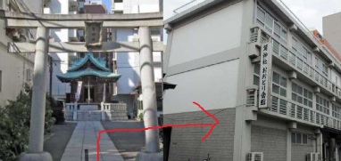 大森鷲神社内　おおとり会館2Fへの地図