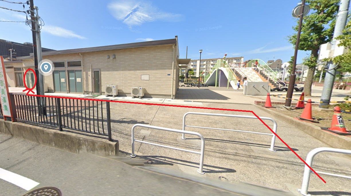 西六郷タイヤ公園内　西六郷一丁目町会会館への地図